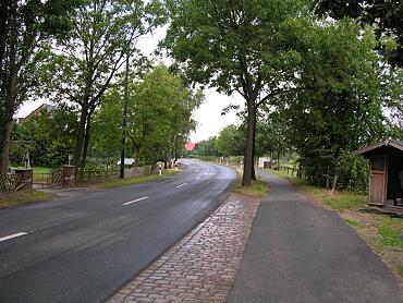 Ansicht der baumbewachsenen Stromer Landstraße 